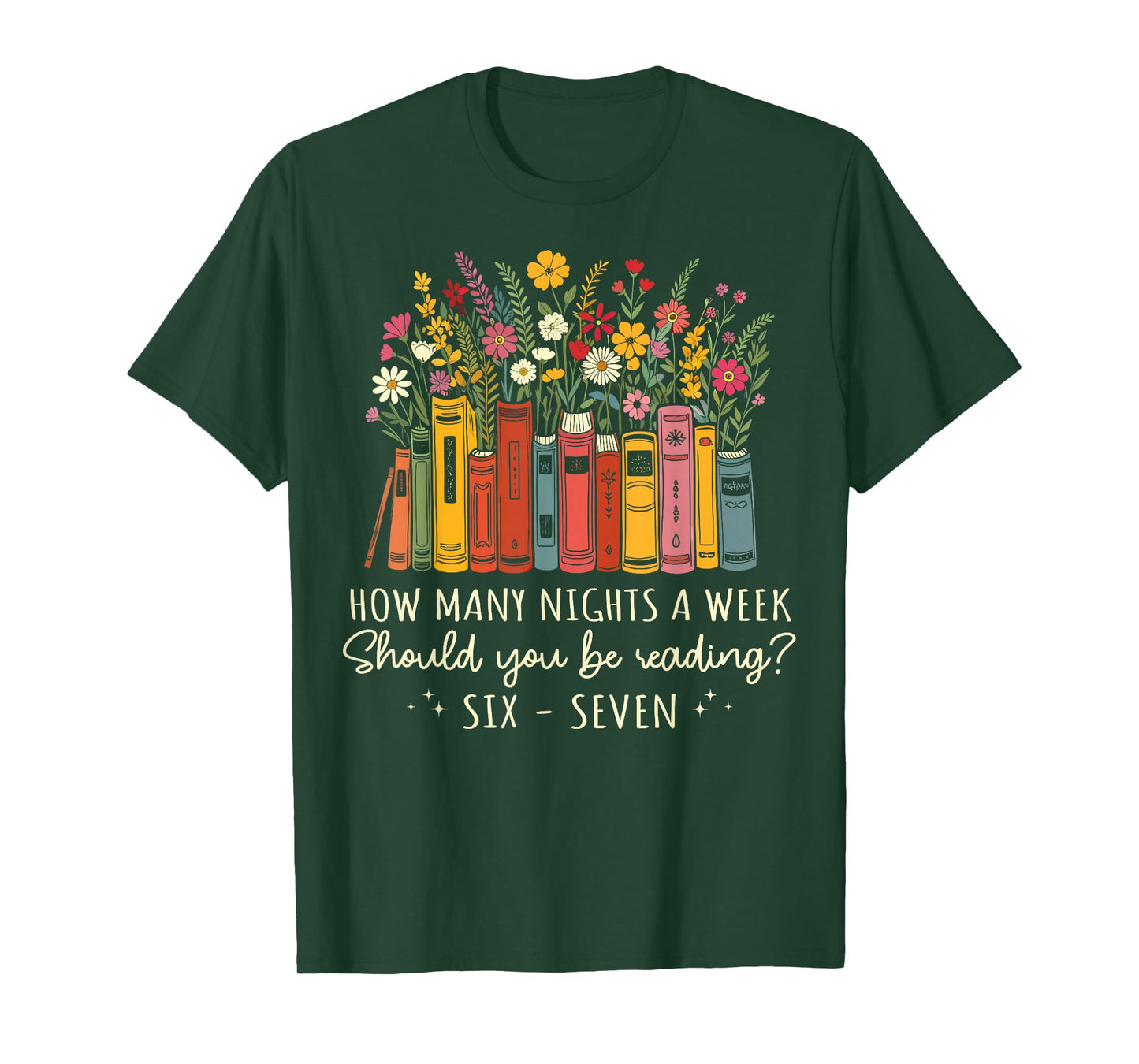 How Many Nights Reading 67 English Teacher Floral Book Lover T-Shirt