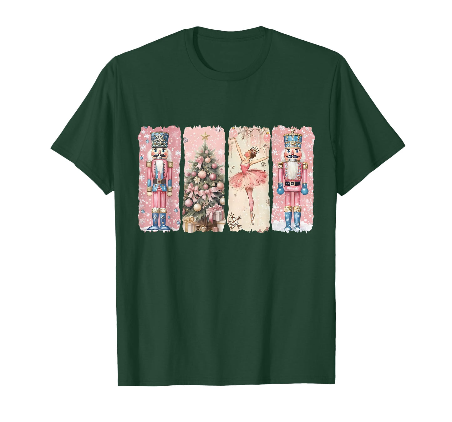 Preppy Retro Pink Nutcrackers Ballet Sugar Plum Fairy Xmas T-Shirt
