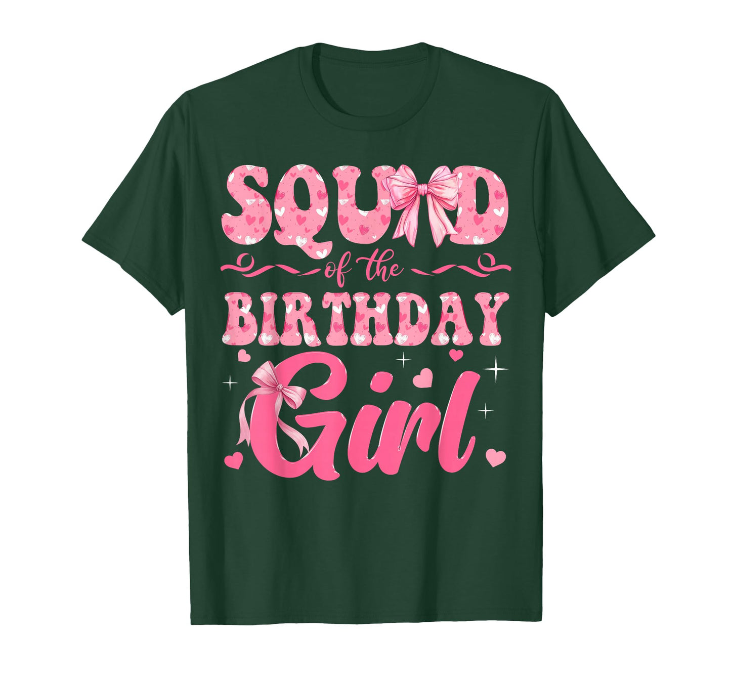 Squad of The Birthday Girl Family Pink Coquette Bow T-Shirt