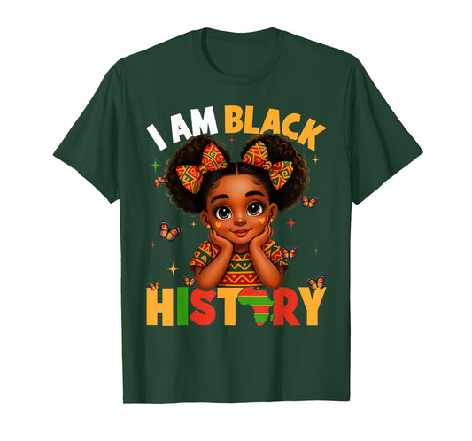 Cute I Am Black History Afro Girl Little Melanin Princess T-Shirt