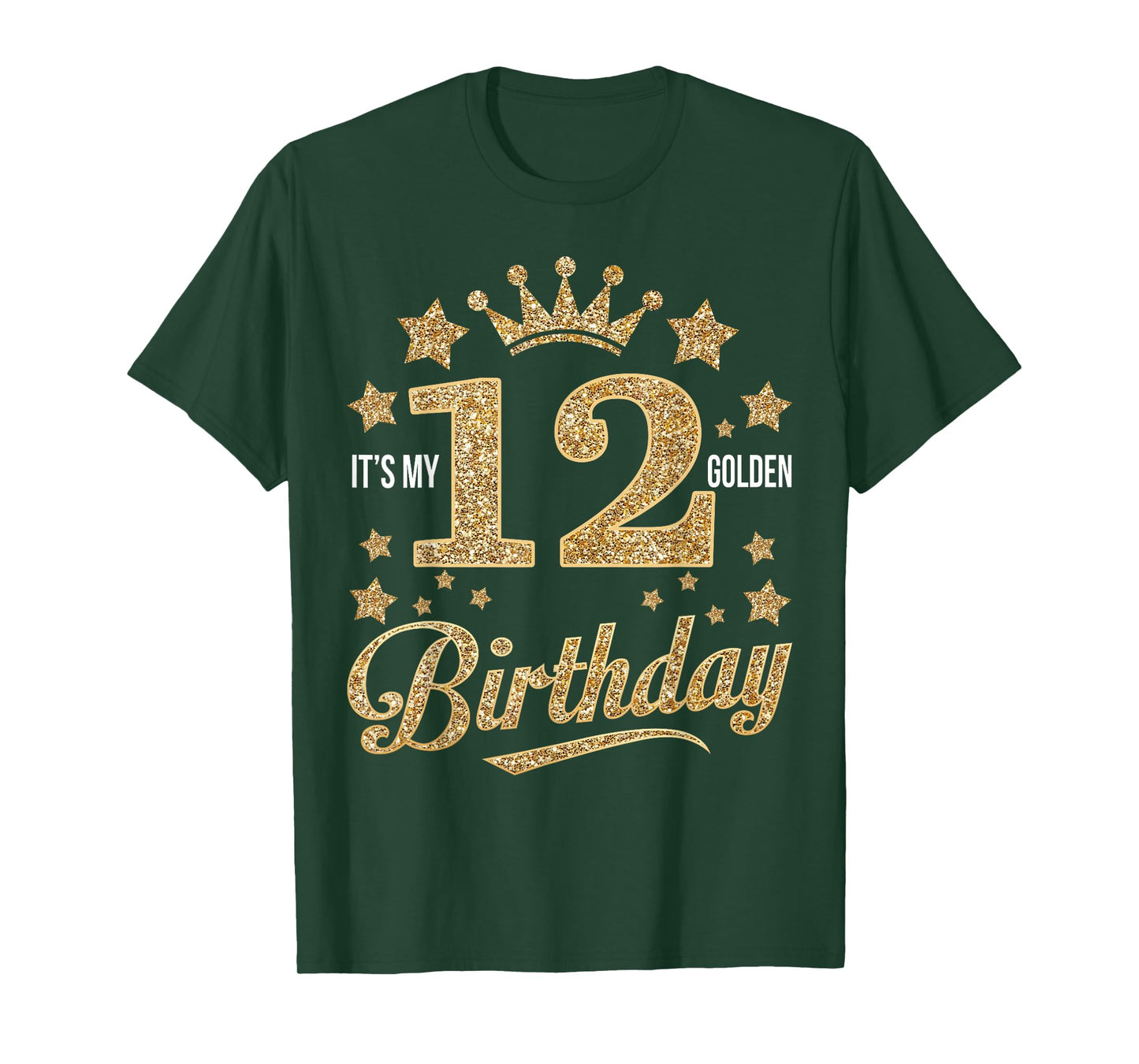 It's My 12th Golden Birthday 12 Year Old Bday Groovy T-Shirt
