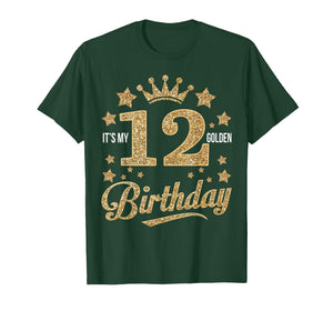 It's My 12th Golden Birthday 12 Year Old Bday Groovy T-Shirt