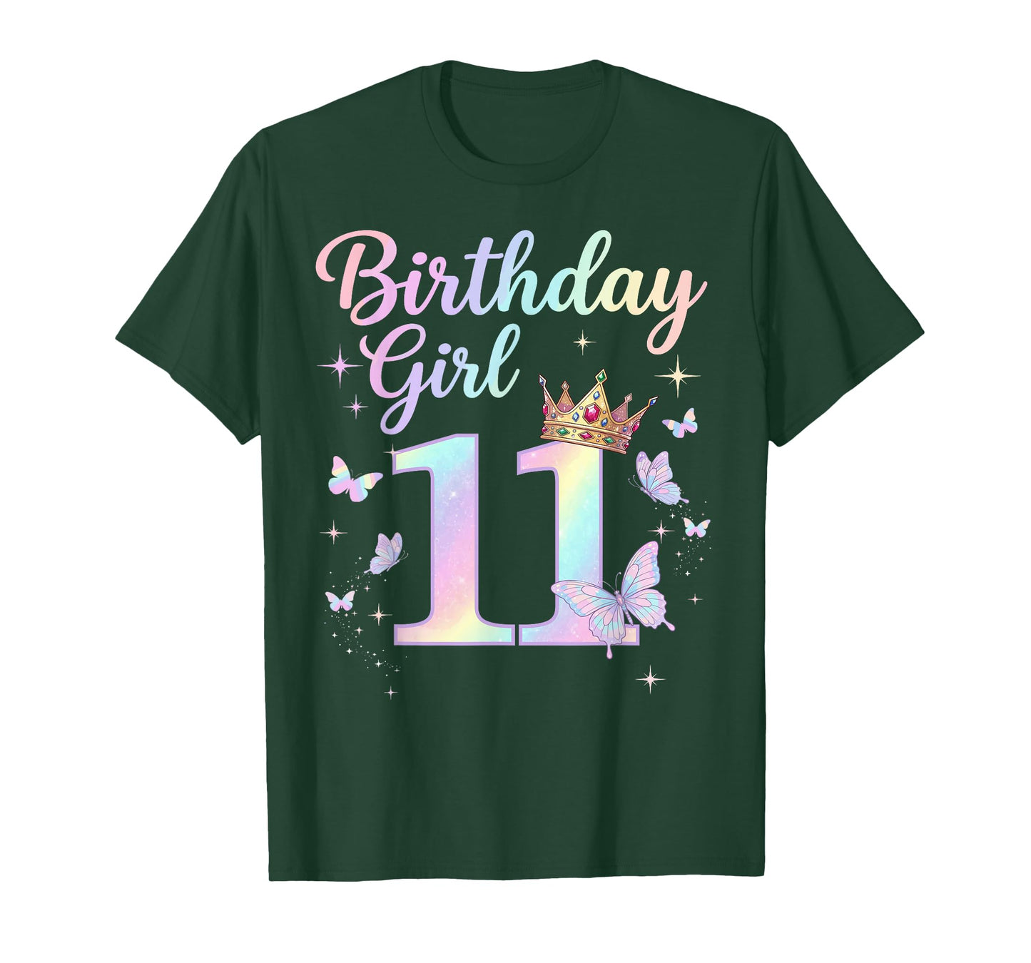 11th Birthday Shirt for Girls 11 Year Old Butterfly Bday T-Shirt