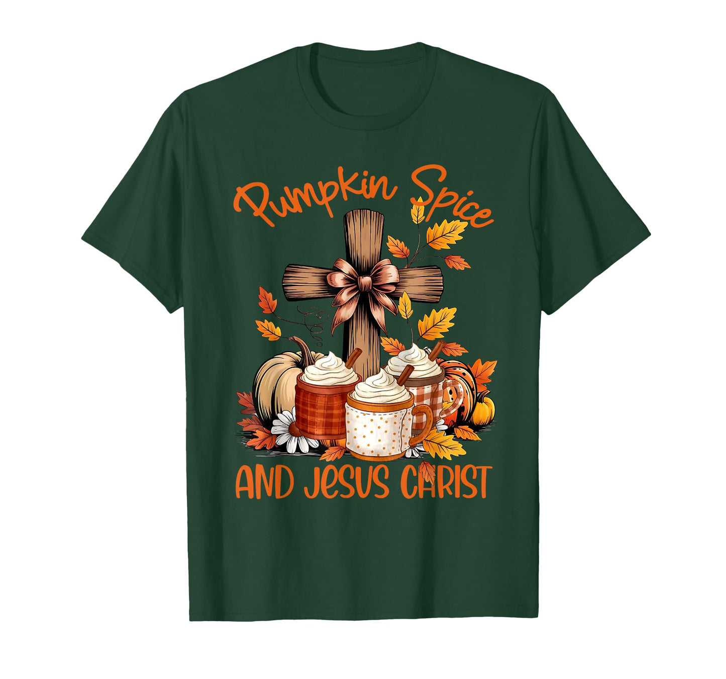 Pumpkin Spice and Jesus Christ Funny Fall Autumn Christian T-Shirt