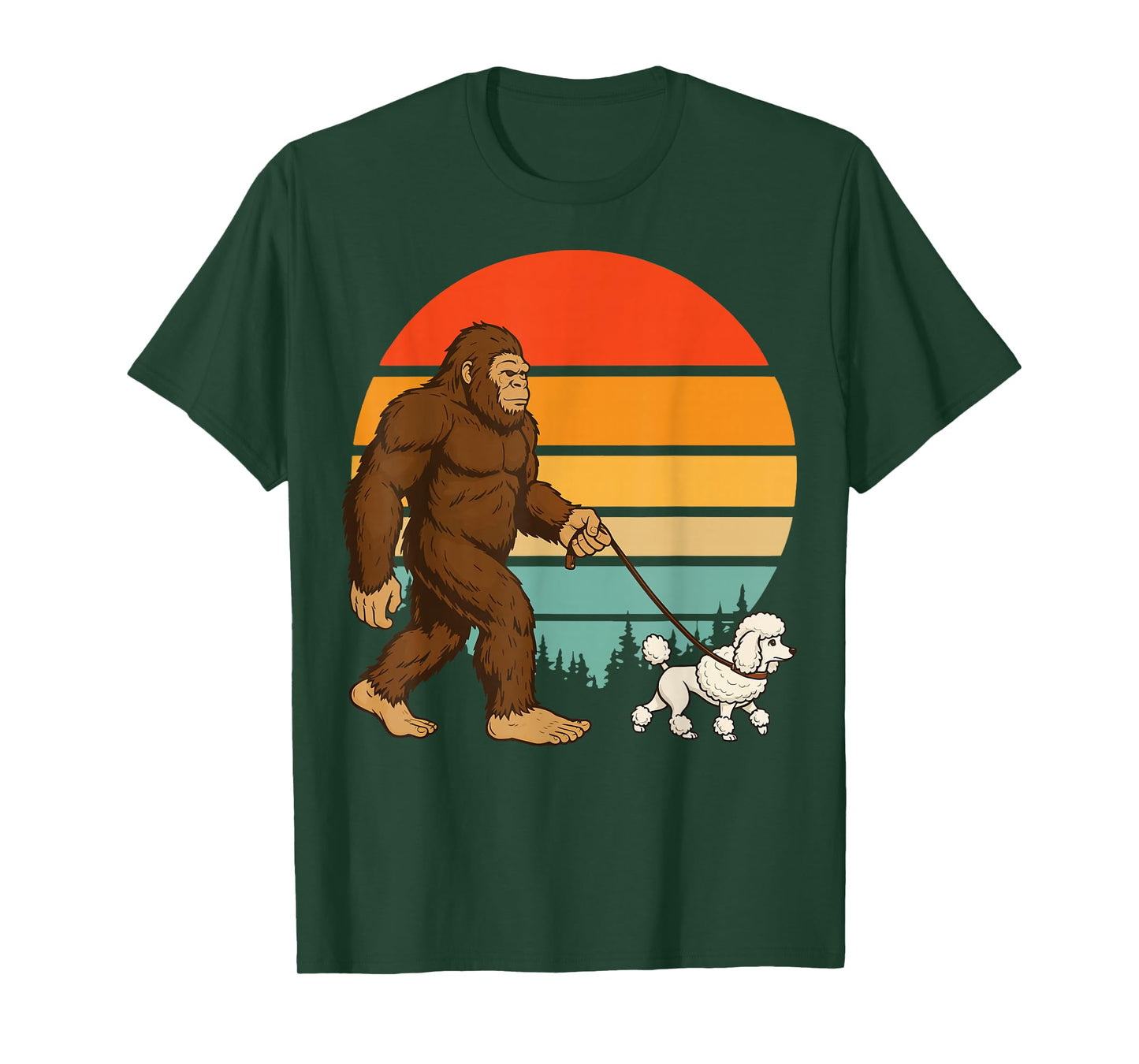Bigfoot Poodle Retro T-Shirt