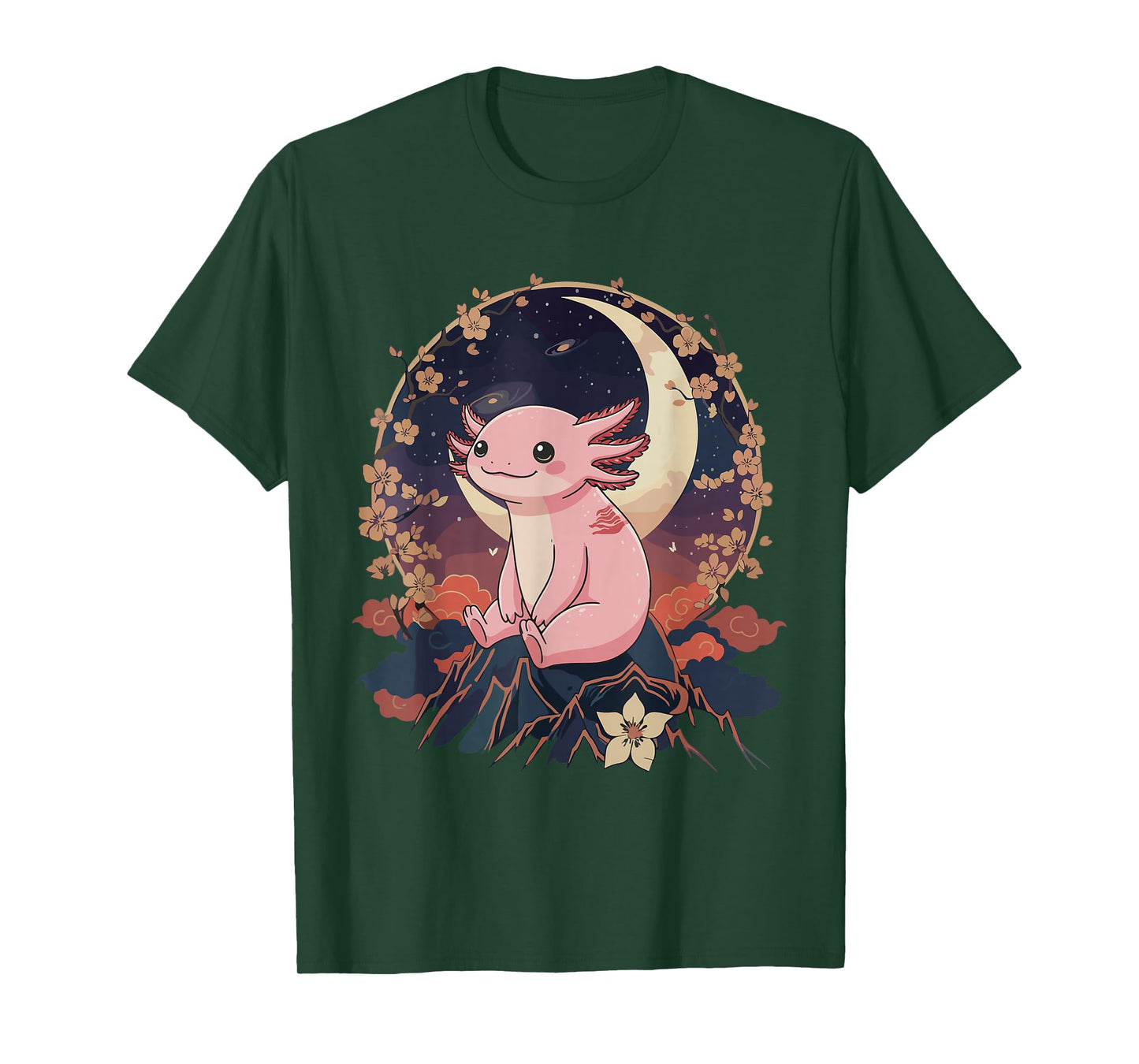 Kawaii Axolotl Japanese Anime T Shirts Men Women Kids T-Shirt