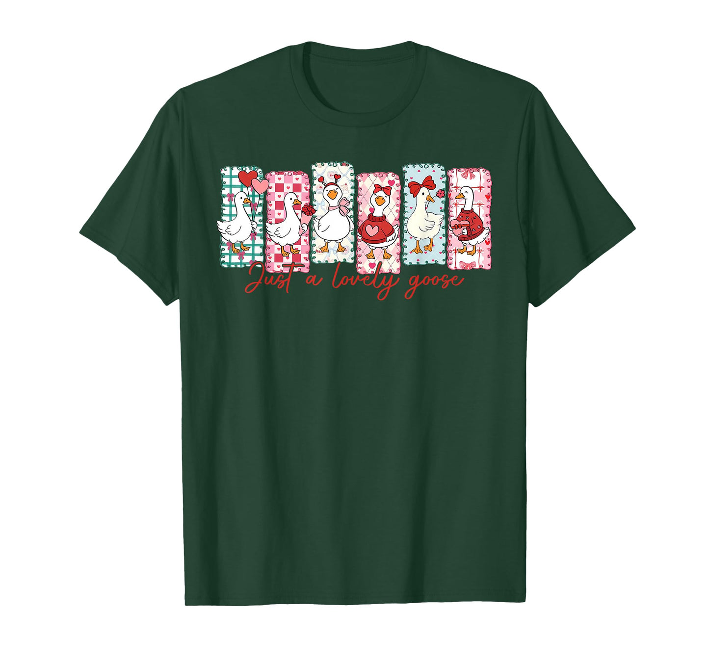 Just A Lovely Goose Cute Pink Silly Goose Valentine's Day T-Shirt