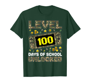 Camo 100 Days of School Level Unlocked Video Games Kids Boys T-Shirt
