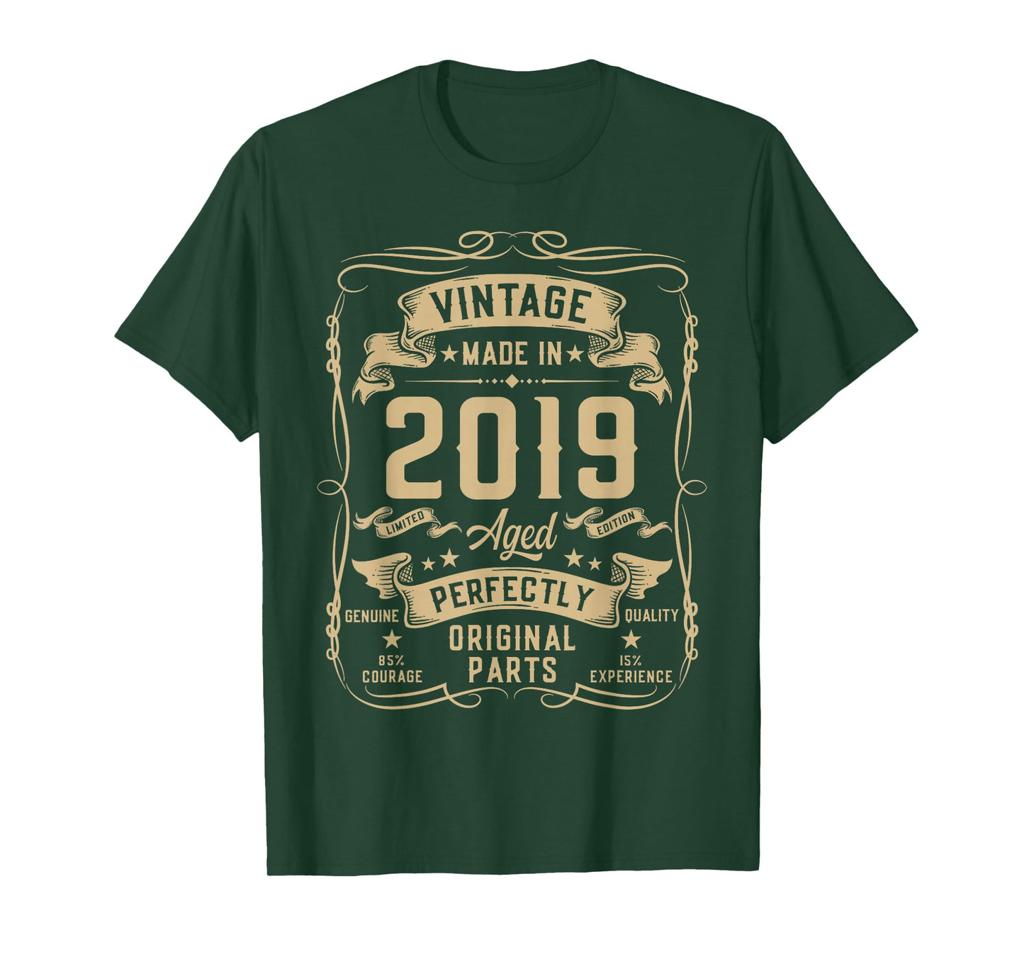 Vintage 2019 7yr 7th Birthday Gifts Boys Girls 7 Year Old T-Shirt