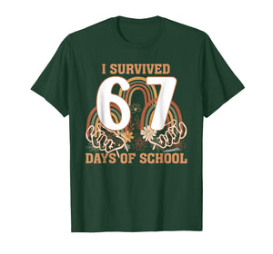 I Survived 67 Days of School Boho Floral Teachers Six Seven T-Shirt