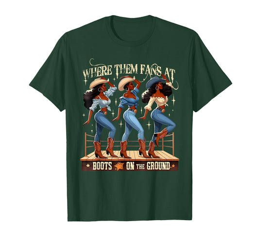 Boots On The Ground Cowgirl Black Women Africa Black History T-Shirt