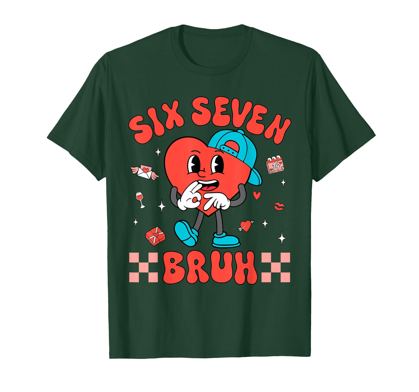 Six Seven 67 Meme Cool Valentine’s for Teens Boys Girls Kids T-Shirt