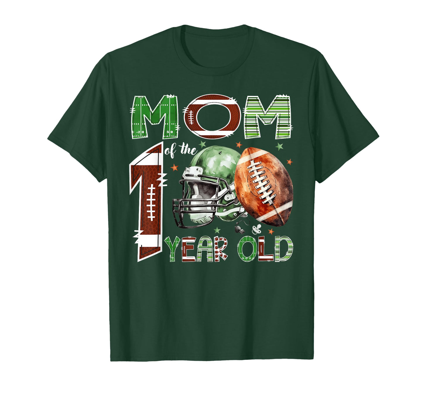 Mom of The 1 Year Old Football Lover 1st Birthday Boy T-Shirt