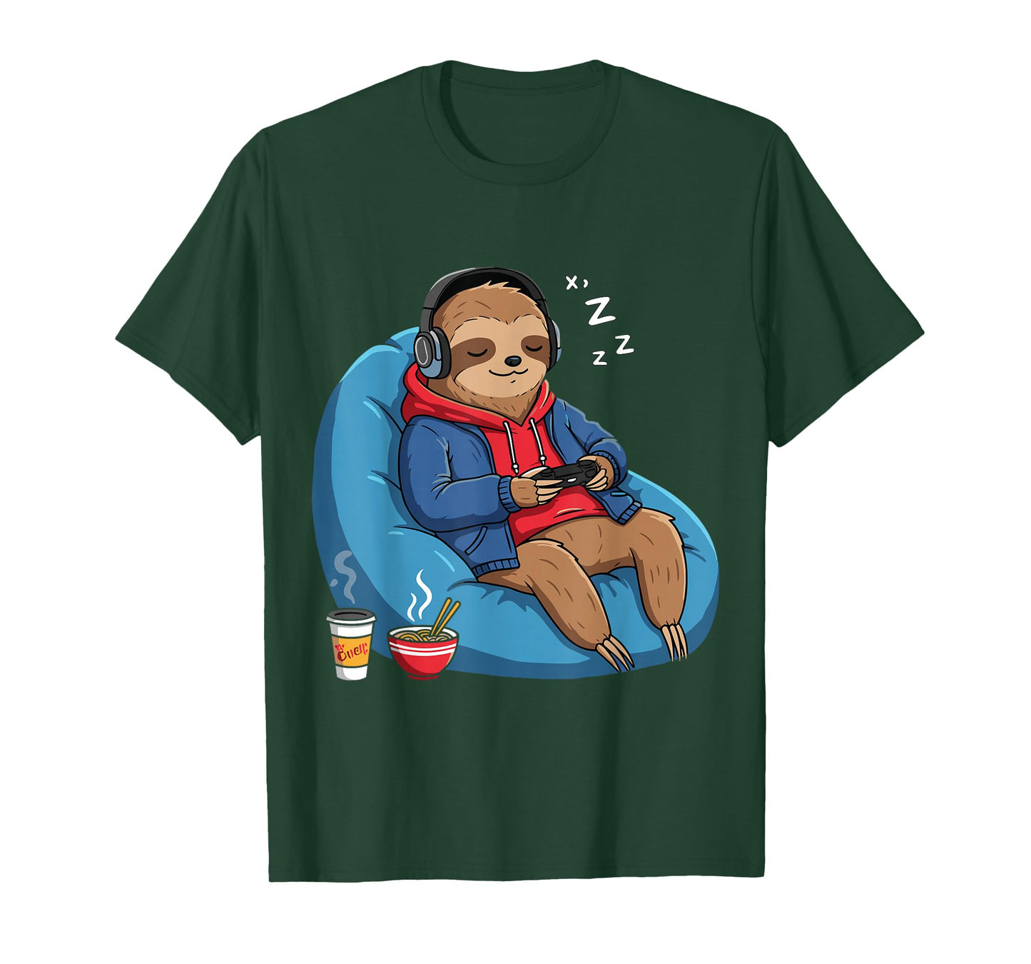 Gamer Sloth Sleeping Video Game Funny T-Shirt