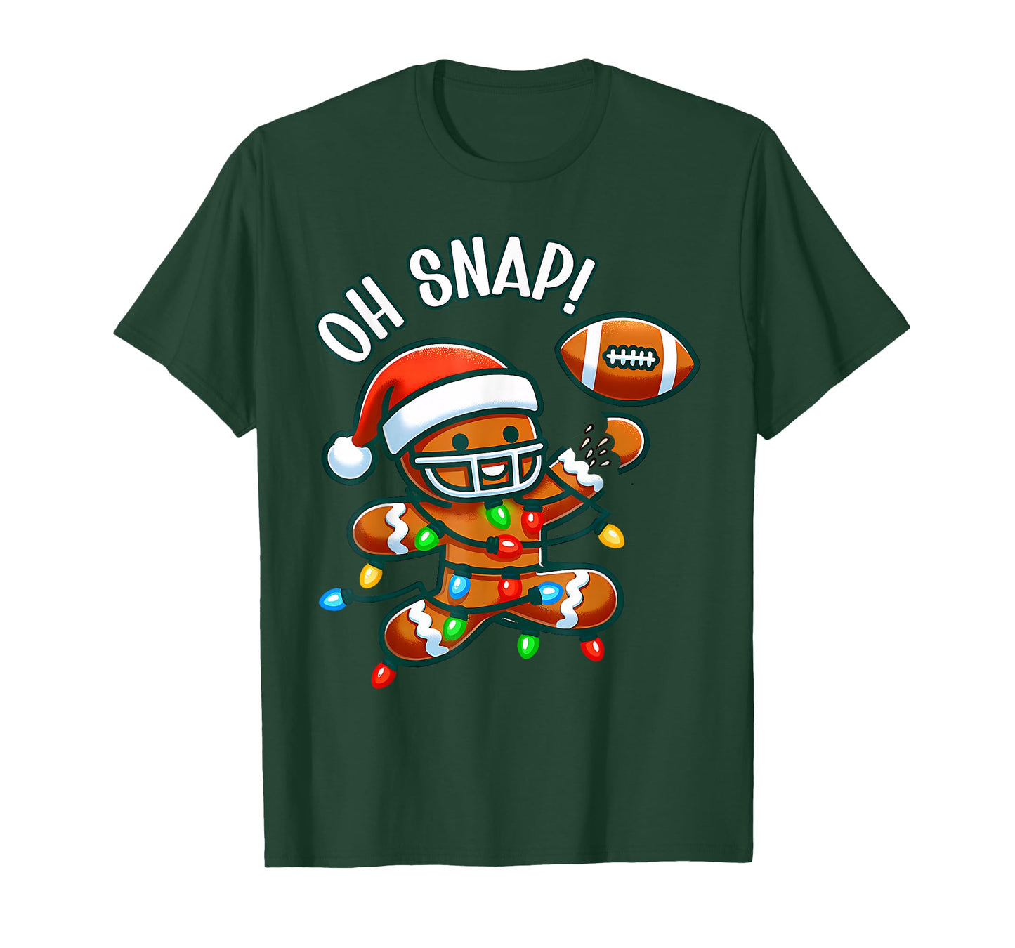 Oh Snap Gingerbreadman Christmas Football T-Shirt