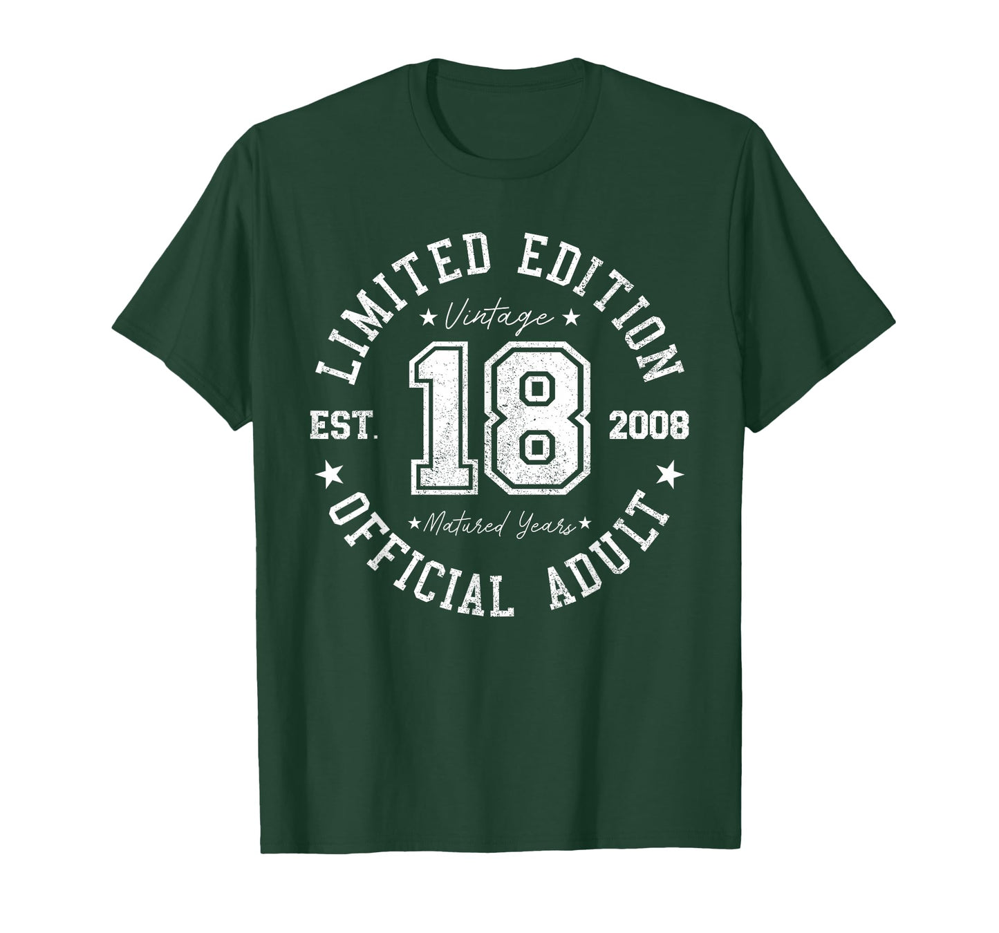 Official Adult 18th Birthday 18 Years Old Vintage 2008 T-Shirt