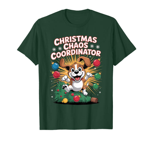Christmas Chaos Coordinator Xmas Puppy Dog Funny Beagle T-Shirt