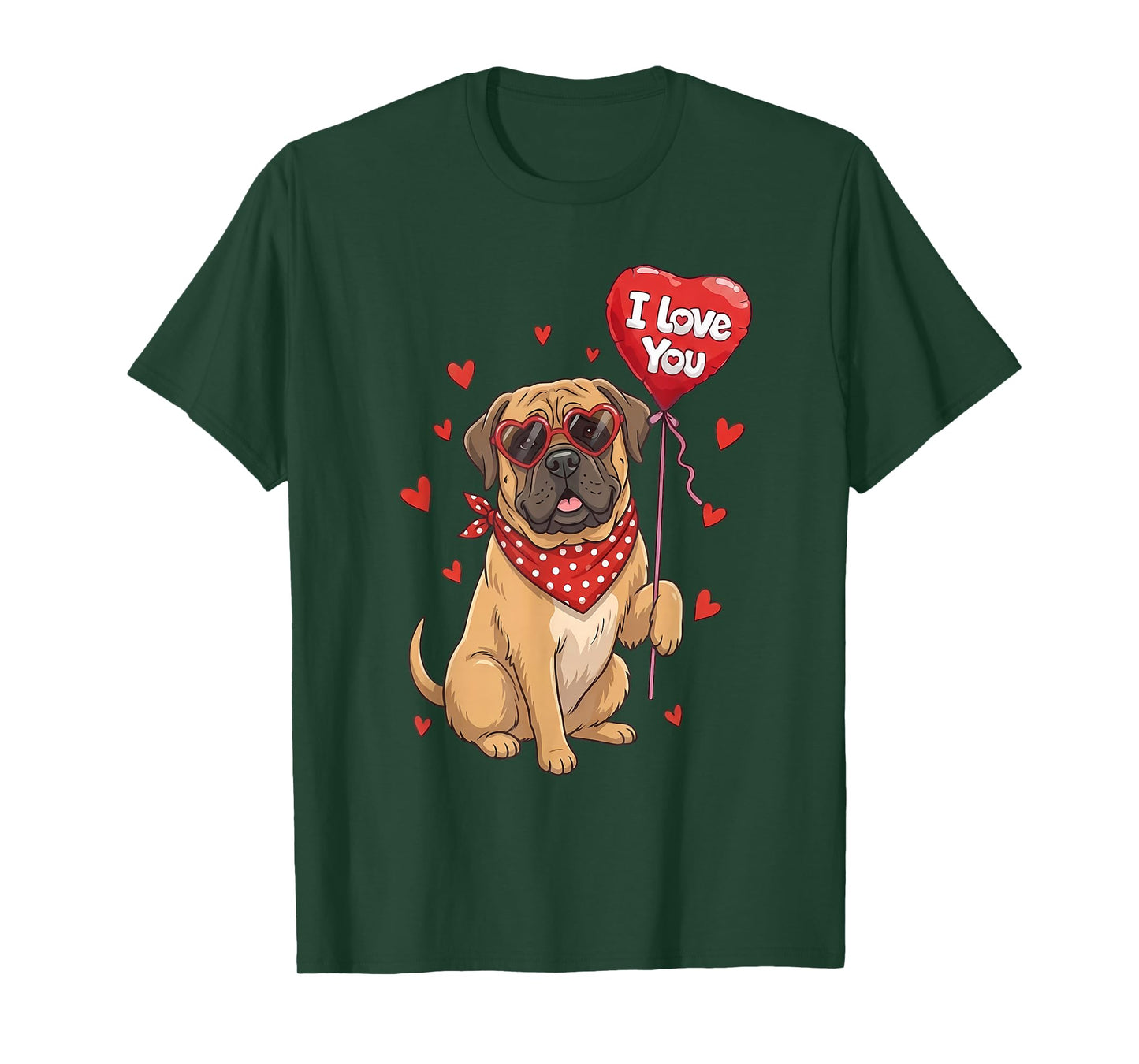 Mastiff Valentine Heart I Love You Dog Lovers T-Shirt