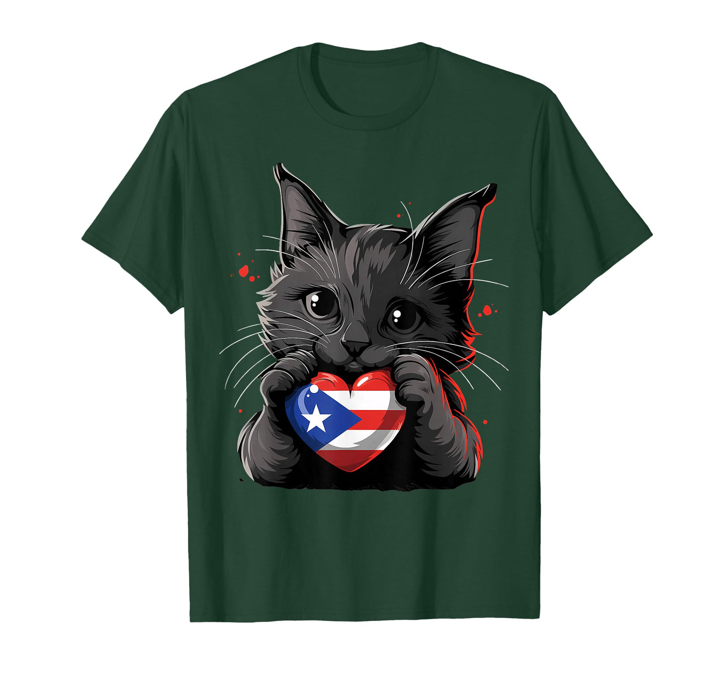 Puerto Rico Flag Cat Boricua Puerto Rican Flag T-Shirt