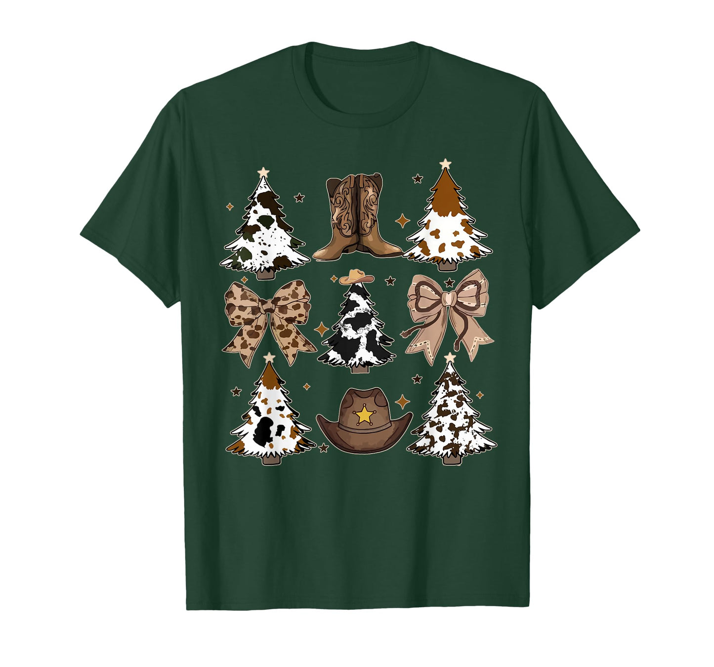 Howdy Christmas Cowboy Cowgirl Squad Coquette Bow Girl Women T-Shirt