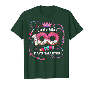 100 Days of School Girls Kids Little Miss 100th Day Smarter T-Shirt
