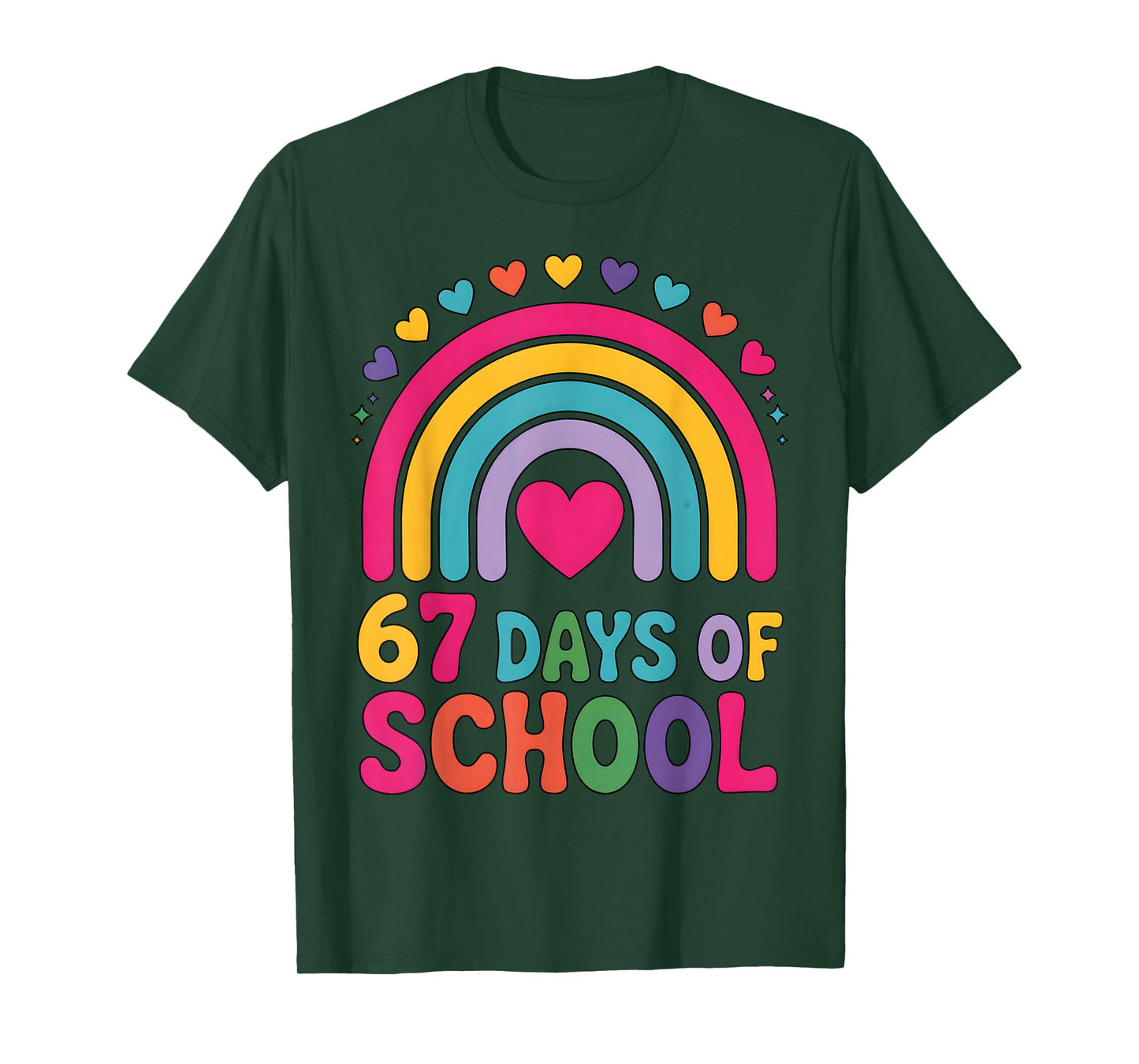 I Survived 67 Days of School Tie Die Rainbow Lovers Girls T-Shirt