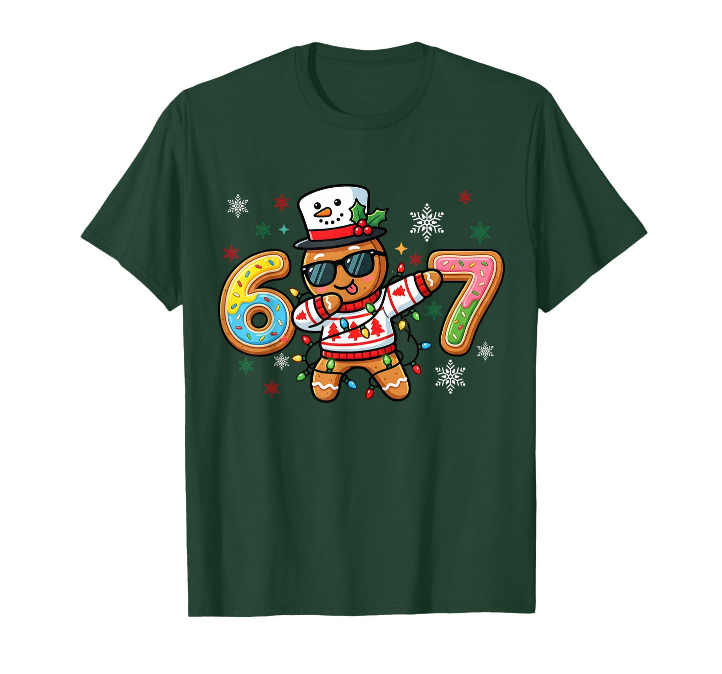 Gingerbread Dance dab Christmas Six Seven 67 Ice Cream Drip T-Shirt