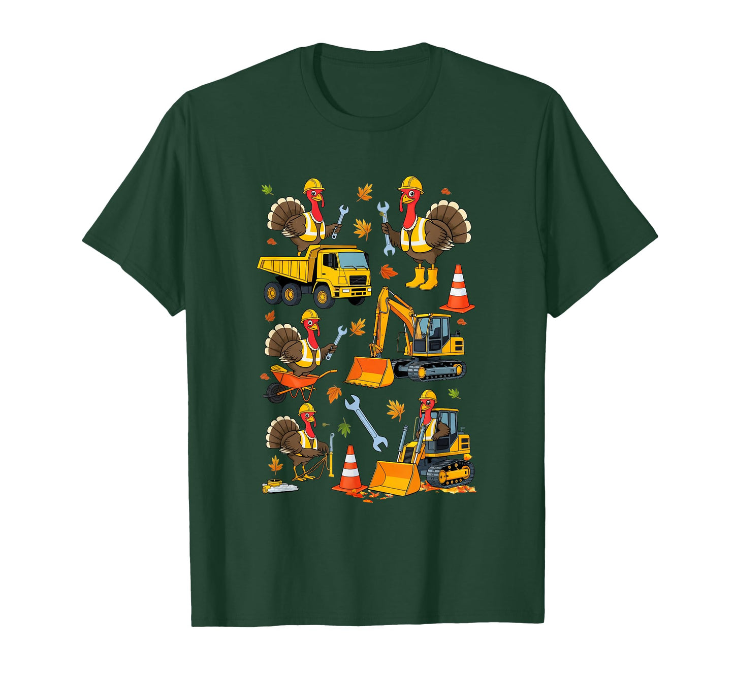 Construction Turkey Builder Excavator Truck Thanksgiving T-Shirt