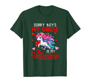 Sorry Uncle is My Valentine Funny Joke Boys Cute Unicorn T-Shirt