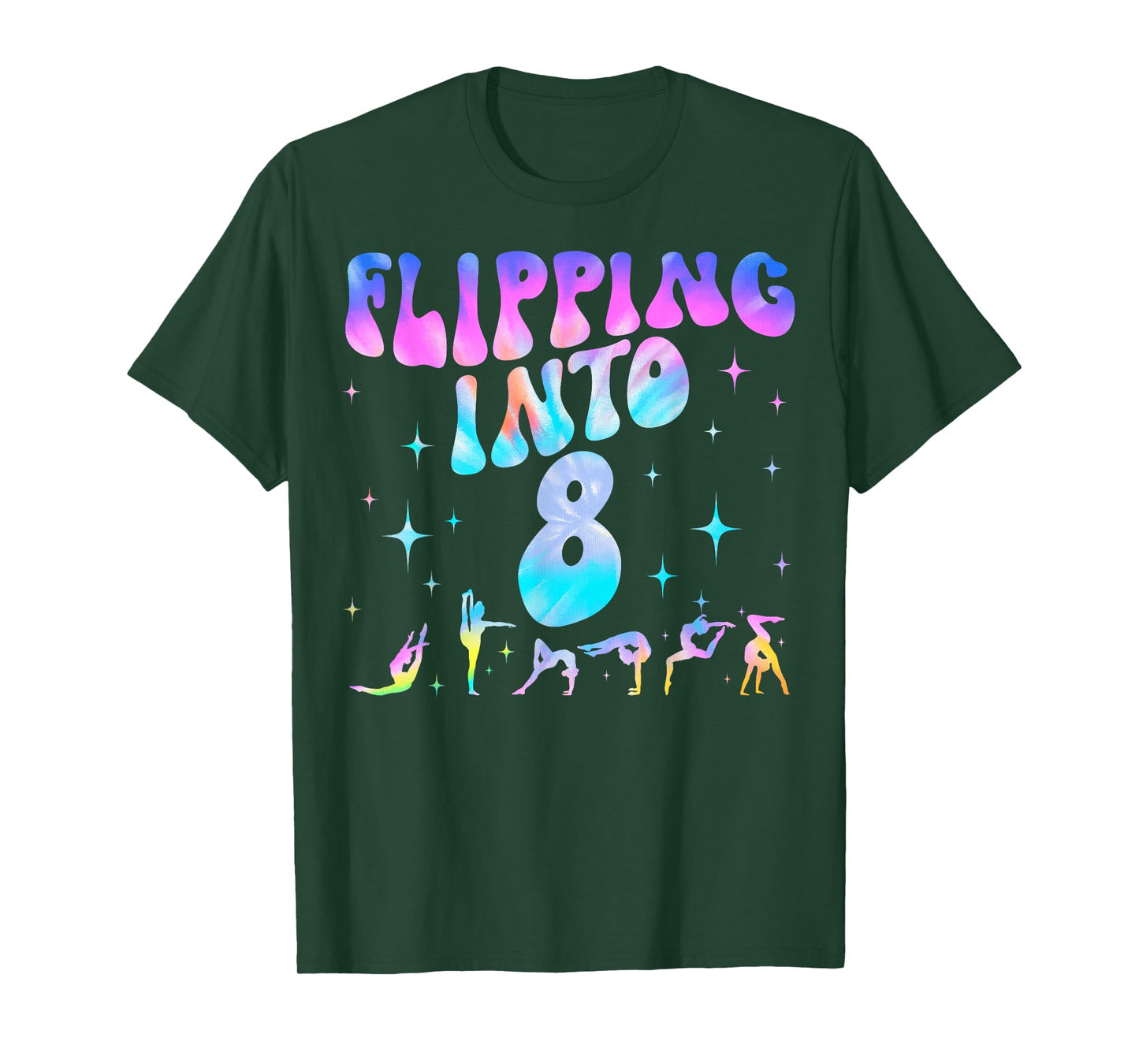 Flipping Into 8th Birthday Gymnastic 8 Years Old Girl Party T-Shirt