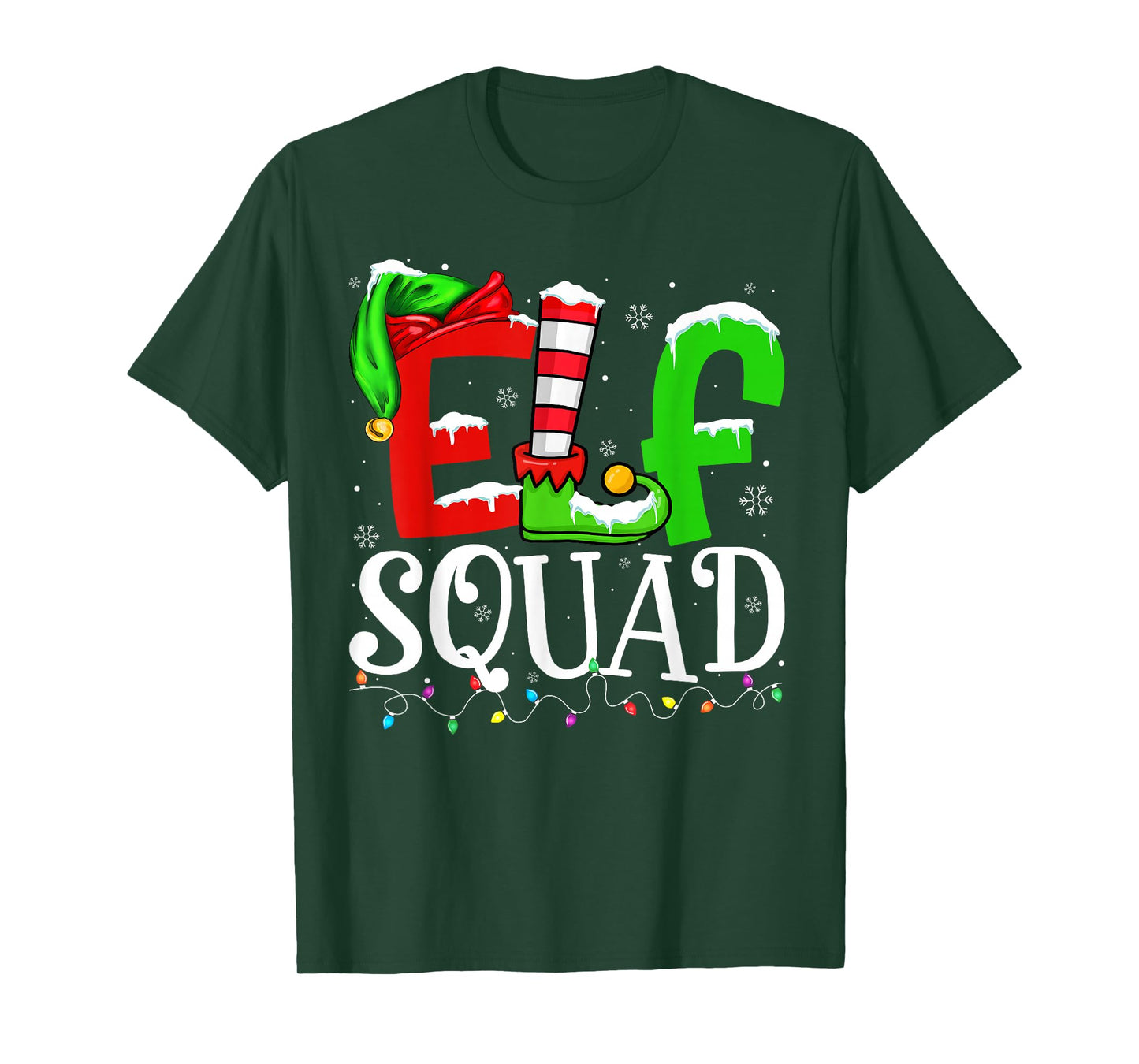 Elf Family Christmas Shirts Matching Pajamas Xmas Elf Squad T-Shirt