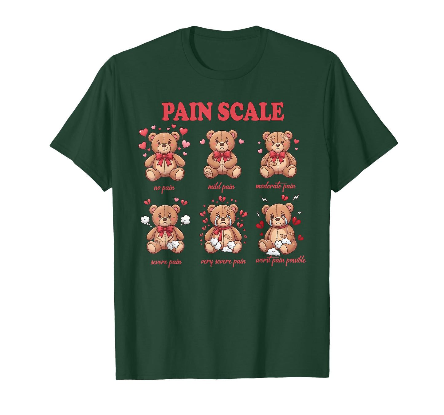 Funny Pain Scale Valentines Day Trauma Nurse Doctor Medical T-Shirt
