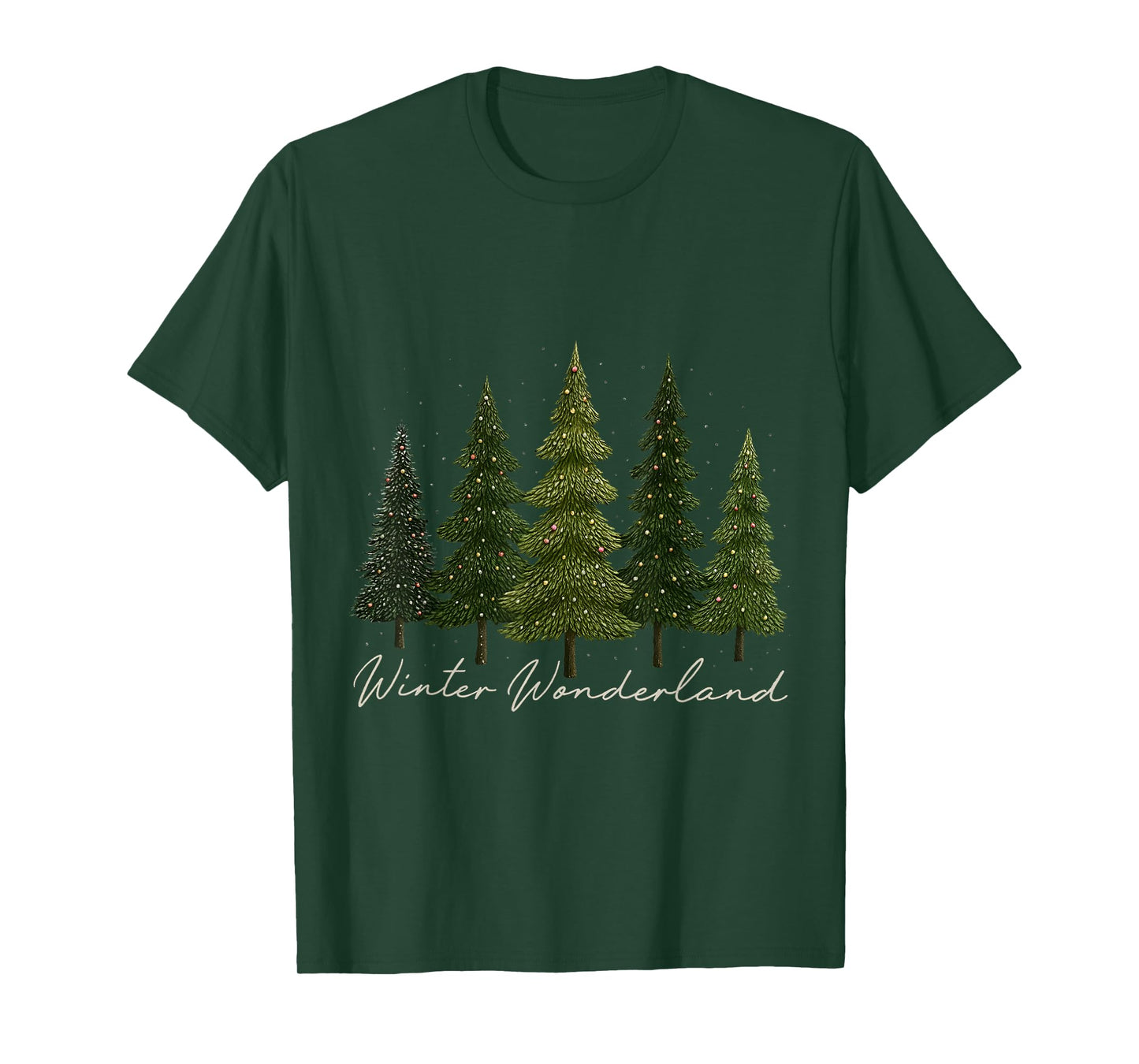 Winter Wonderland Snowy Forest Holiday Scene T-Shirt
