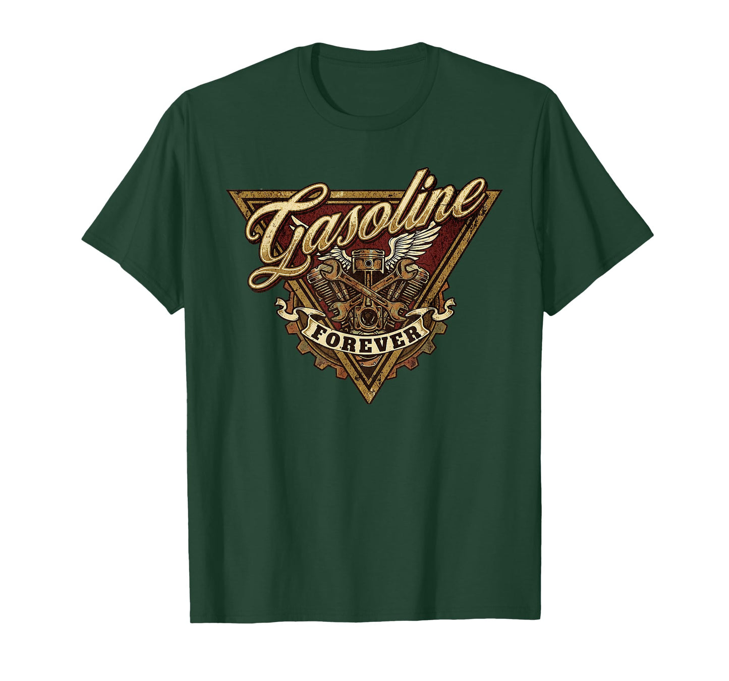 Retro Vintage Gasoline Forever T-Shirt Mens Car Mechanic T-Shirt