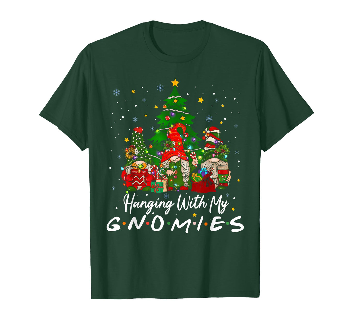 Hanging with My Gnomies Funny Xmas Gnome Friend Christmas T-Shirt