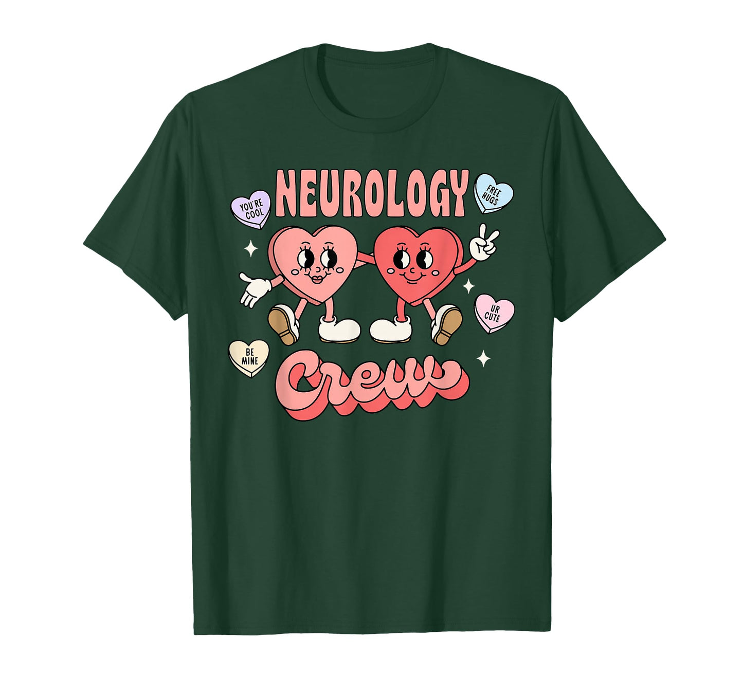 Neurology Crew Candy Heart Valentine Neuro Nurse Trauma ICU T-Shirt