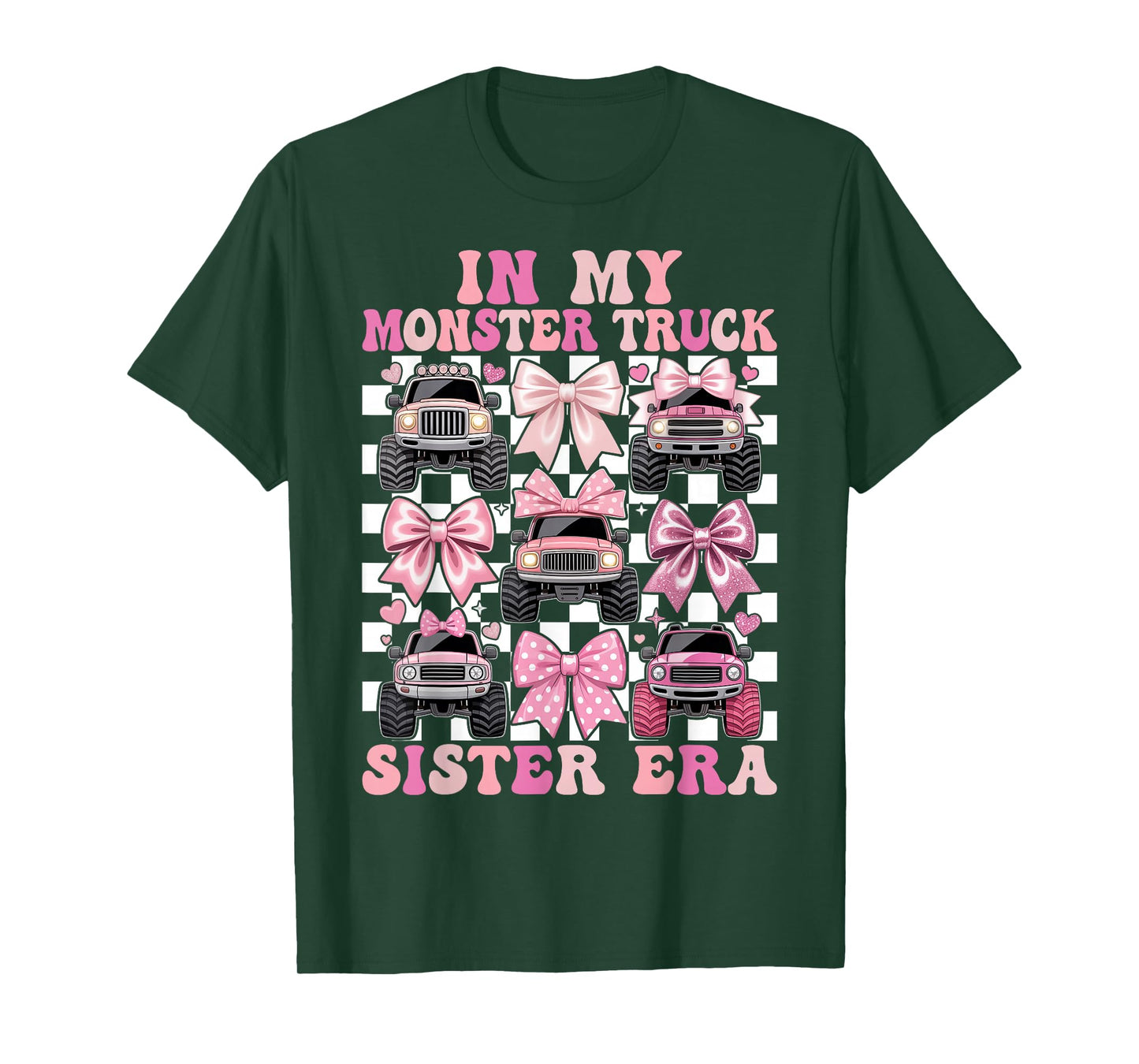 Coquette Monster Truck Sister T-Shirt