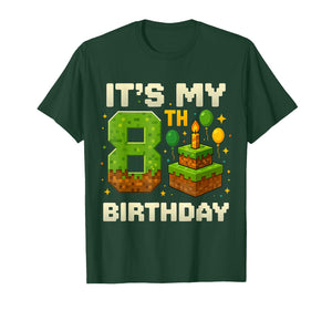 Birthday Boy Shirt It's My 8th Birthday Video Game Pixel T-Shirt