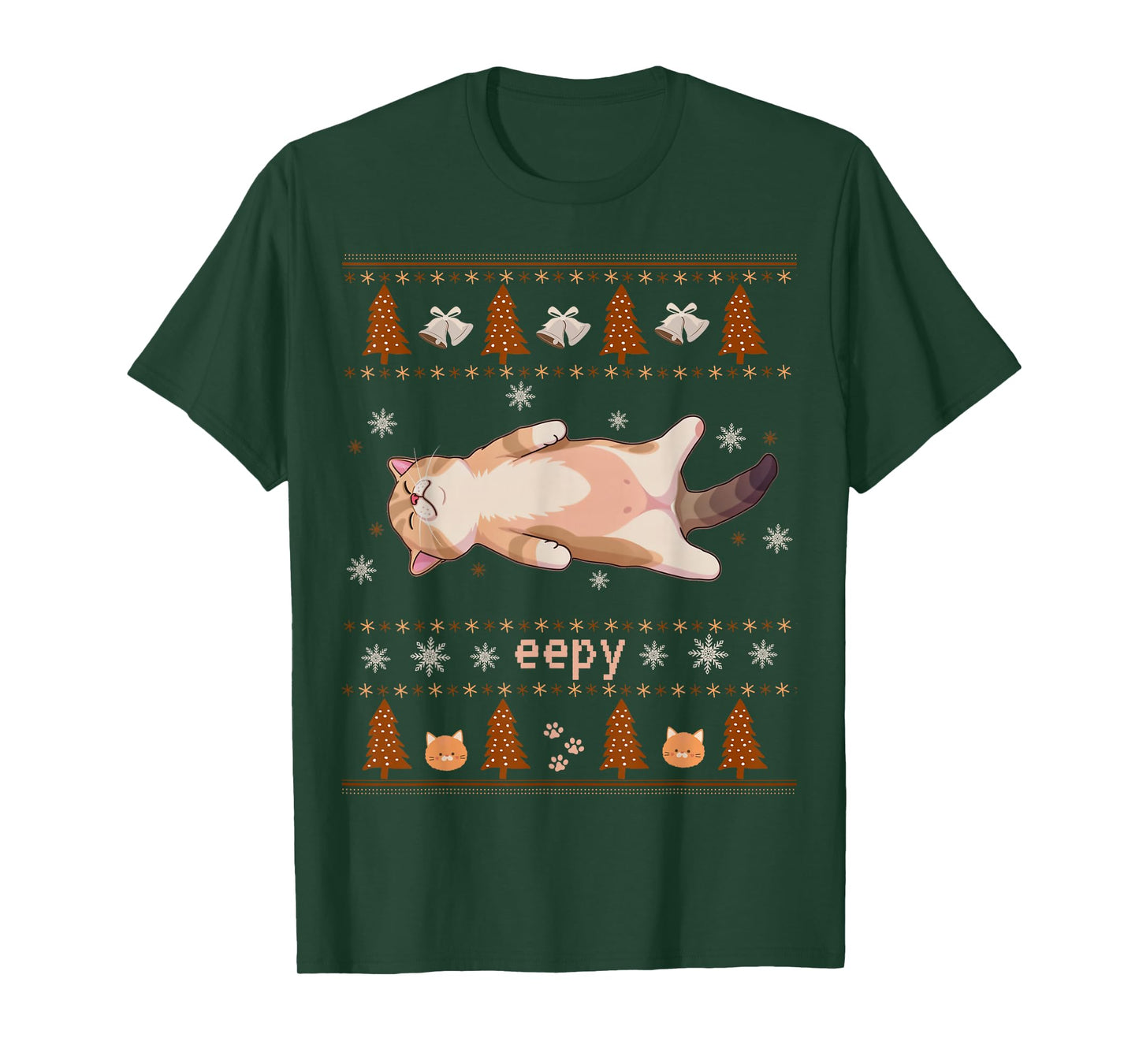 Christmas Eepy Cat Meme Silly Festive Cozy Sleepy Humor T-Shirt