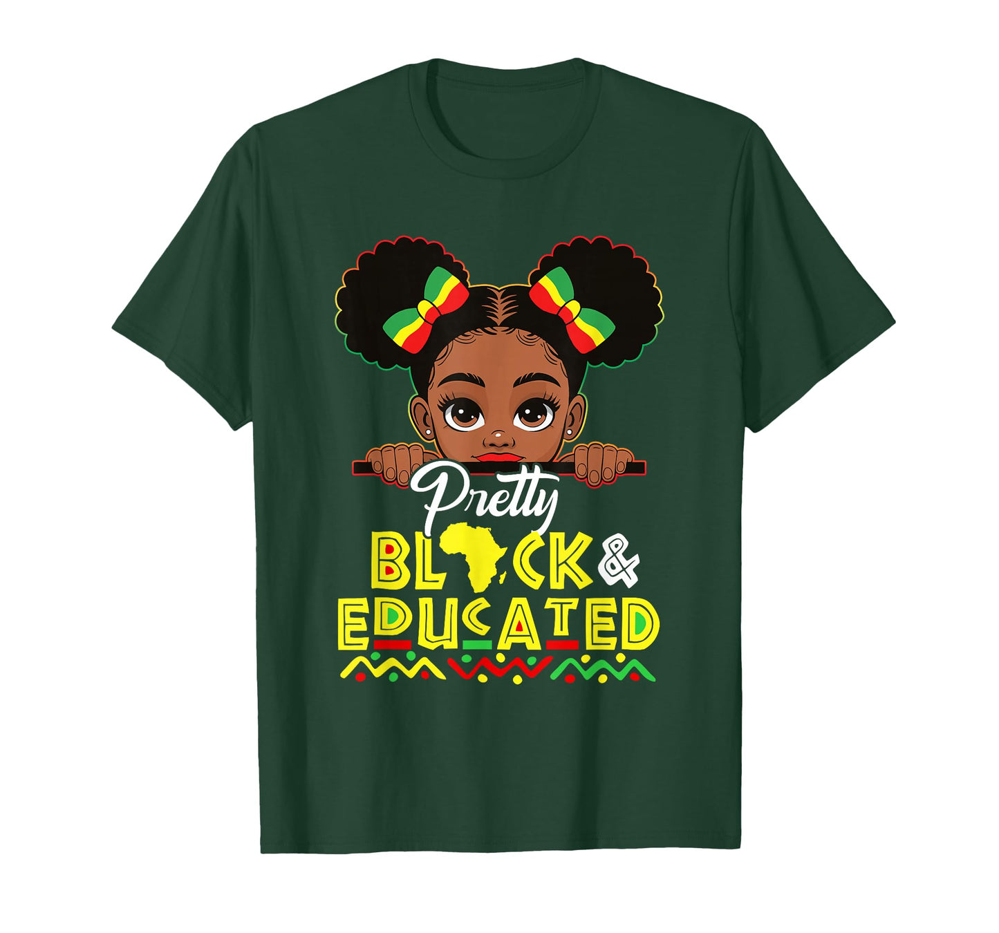 Black History Pretty Black Educated Afro Girl Kids Toddler T-Shirt