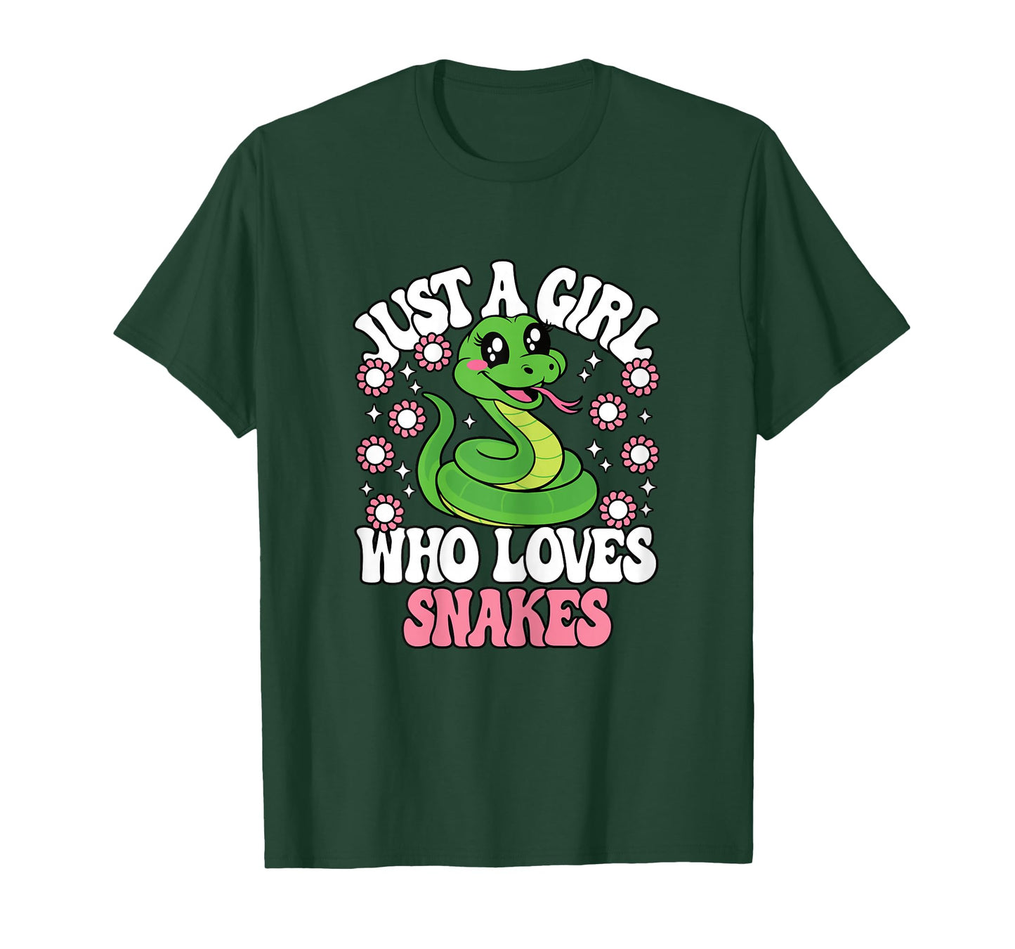 Just A Girl Who Loves Snakes Cute Reptile Girls Kids T-Shirt