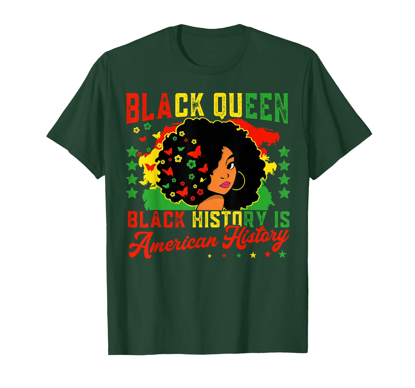 Black Queen Black History is American History Women Girls T-Shirt