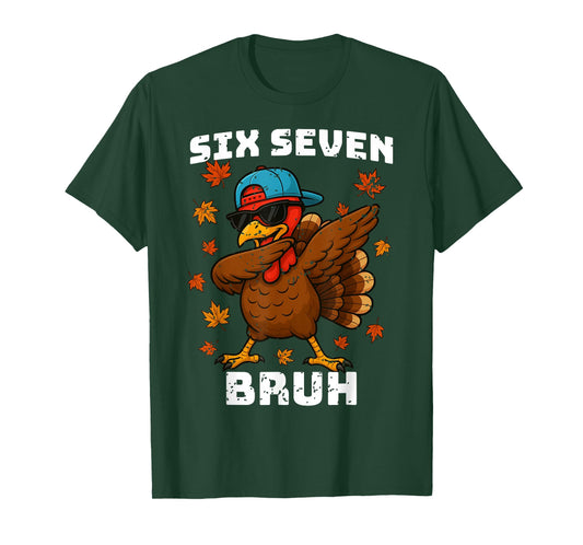 Six Seven 67 Thanksgiving Meme Funny Thankful Turkey Dabbing T-Shirt