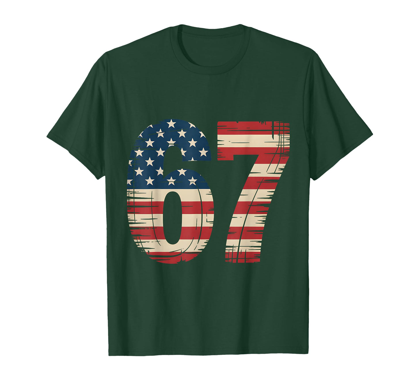 67 Patriotic American Flag USA Six Seven 6 7 Meme 67 T-Shirt