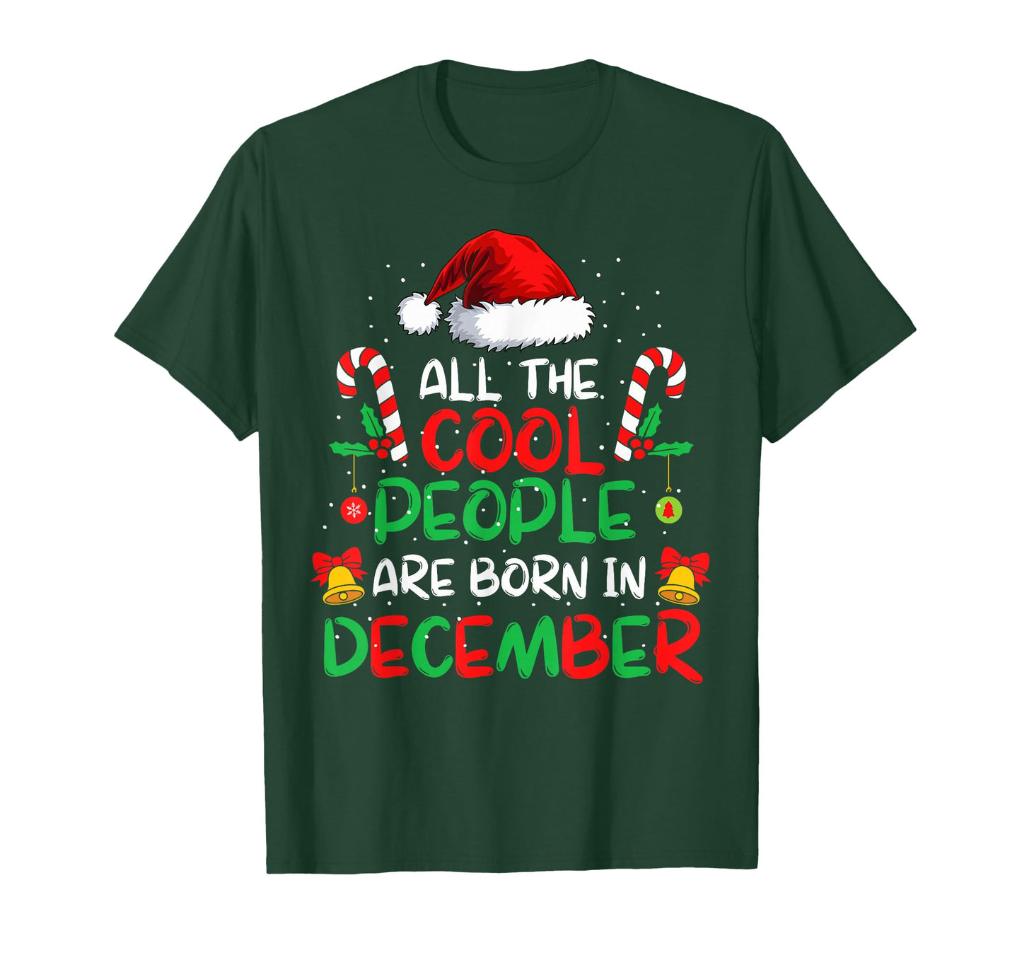 Cool People are Born in December Santa Hat Xmas Birthday T-Shirt