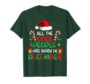 Cool People are Born in December Santa Hat Xmas Birthday T-Shirt