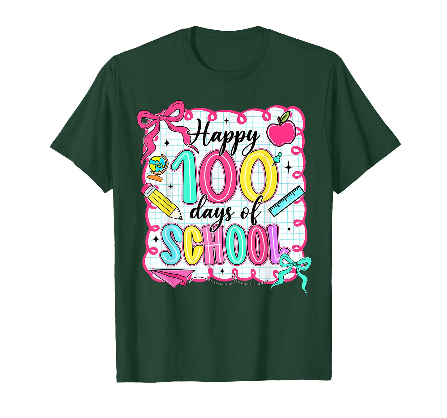 Happy 100 Days of School Cute School Teacher Kids T-Shirt