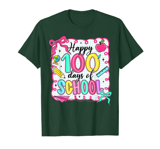 Happy 100 Days of School Cute School Teacher Kids T-Shirt