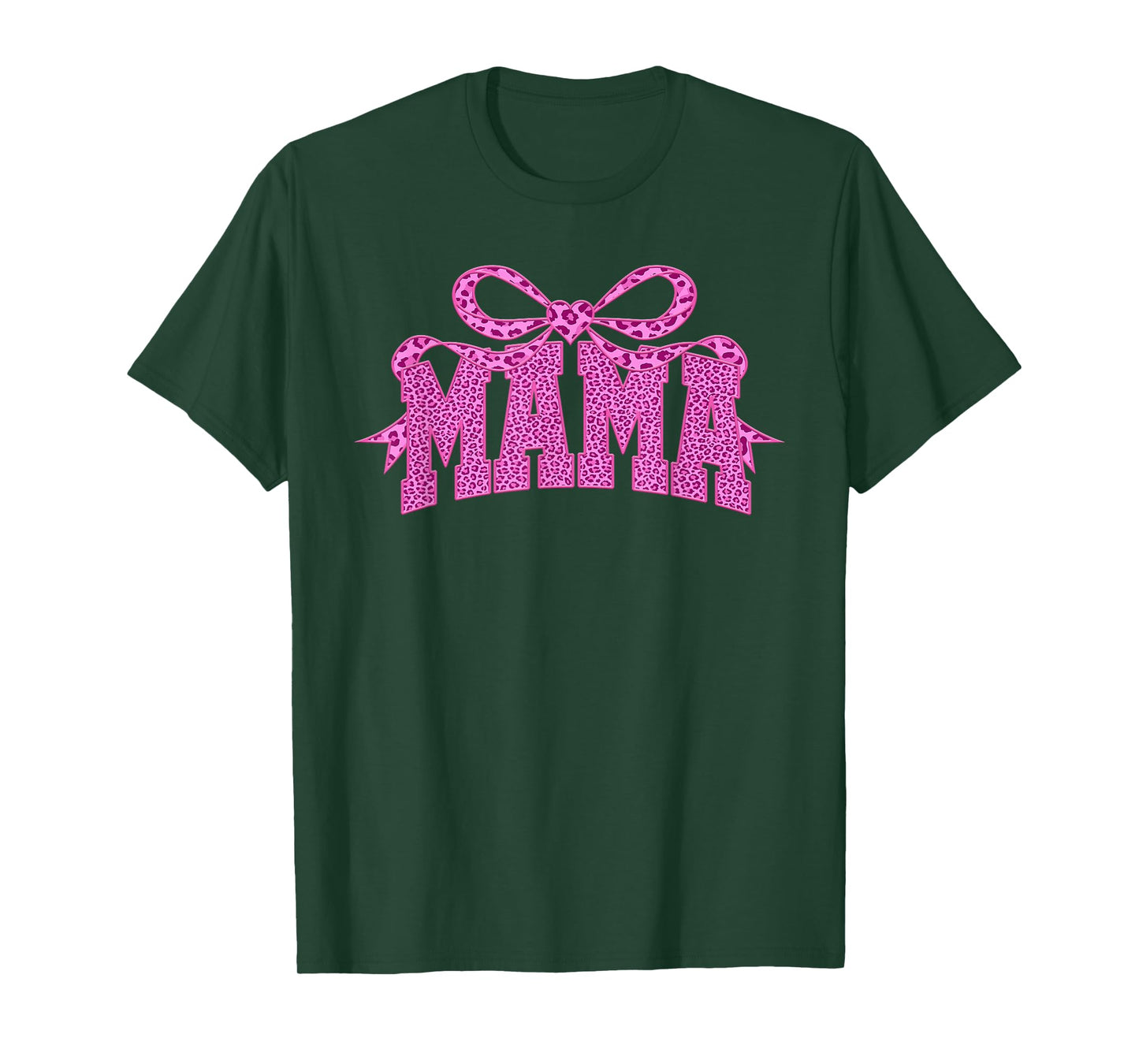 Mama Leopard Coquette Bow Pink Mother's Day Women Mom T-Shirt