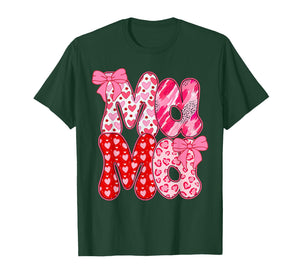 Mama Coquette Bow Leopard Mama Valentine Day Mother's Day T-Shirt